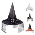 thumbnail image 1 of Gothic Theme Party Glamour Witch Hat for Role Play Elegant Papercraft Design for Events Grey, 1 of 3