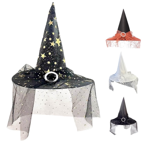 Gothic Theme Party Glamour Witch Hat for Role Play Elegant Papercraft Design for Events Yellow