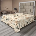 thumbnail image 1 of Ambesonne Gothic Themed Flat Bedding Sheet Soft Top Sheet, Spooky Moth Cockroach, King, Pale Caramel Cream, 1 of 1