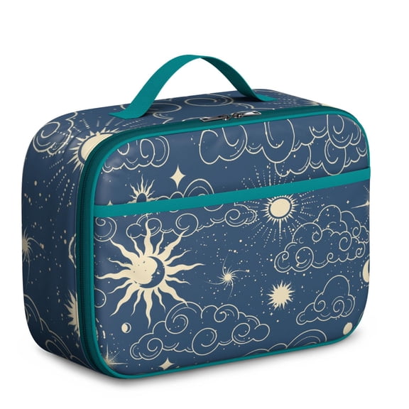 Gothic Thermal Lunch Box - Celestial Starry Night Print, Leakproof & Spacious for School and Picnics