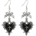 thumbnail image 1 of Gothic Thorn Heart Earrings,Punk Style Red Purple Black Crystal Earrings Vintage Heart Cross Earring Y2k Aesthetic Hip Hop Earring Victoria Vampire Halloween Jewelry Costume, 1 of 4