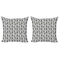 thumbnail image 1 of Ambesonne Gothic Throw Pillow Cover 2 Pack, Lace Style Roses Skulls, 20", Black White, 1 of 2