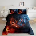 thumbnail image 1 of Gothic Tiger Comforter Set Red Blue Fire Quilt,African Safari Animals King Bedding Set,Exotic Western Wildlife Duvet Insert,Boho Room Decor, 1 of 5