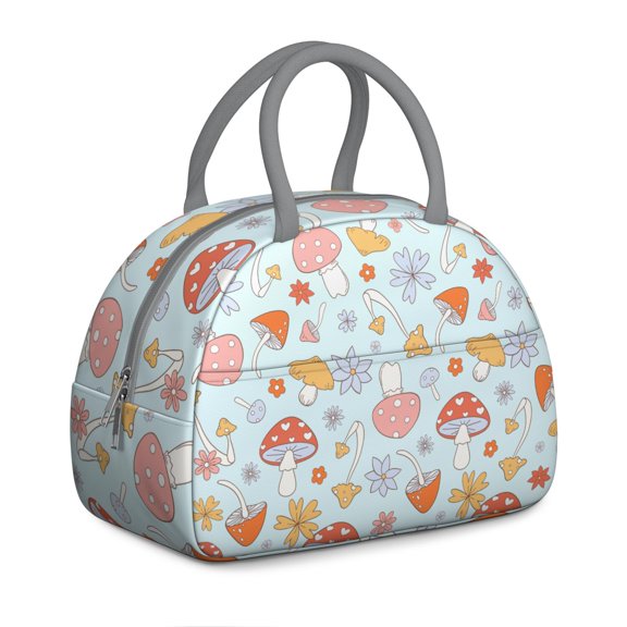 Gothic Toadstool Lunch Box - Tim Burton Style Fungi, Leakproof Insulated Cooler for Alt Fashion
