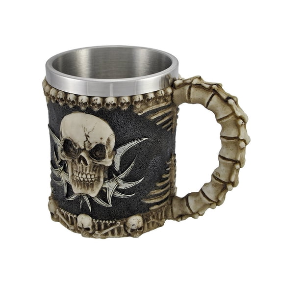 Gothic Tribal Skull Tankard Coffee Mug Cup Creepy