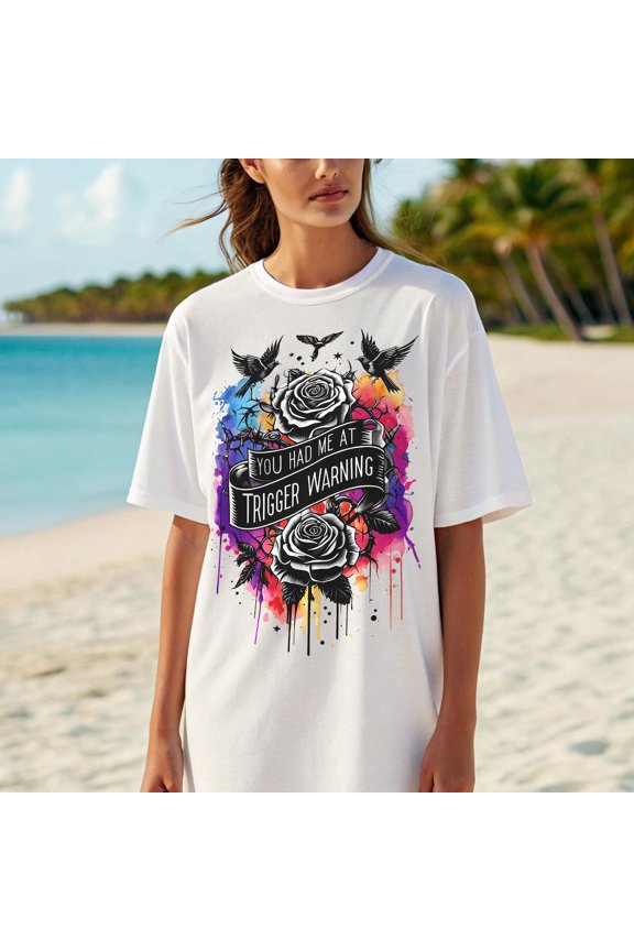 Gothic Trigger Warning Tee â€“ Dark Romance Book Lover Shirt