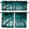 thumbnail image 1 of Gothic Valance Curtain Forest Landscape Woodland Nature Mystic Scenery Rod Pocket Valance Window Treatments Short Curtains for Kitchen Farmhouse Living Room Decor 54x18 Inch + 27x24 Inch X 2, 1 of 5
