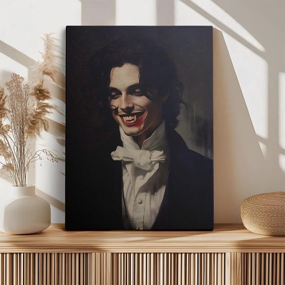 Gothic Vampire Portrait Dark Fantasy Art Home Decor, 24x36 UNFRAMED