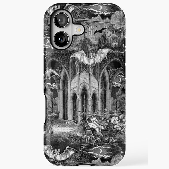 Gothic Vampires Dark Crypt Grave Bat Fantasy Pattern Phone Case with iPhone 17 to 11 Pro Max