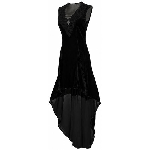 Gothic Velvet Dress Medieval Costume for Women Retro Halloween Party Outfit Spooky Stage Performance Apparel Vintage Gown for Events Black