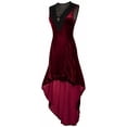 thumbnail image 1 of Gothic Velvet Dress Medieval Costume for Women Retro Halloween Party Outfit Spooky Stage Performance Apparel Vintage Gown for Events Red, 1 of 7