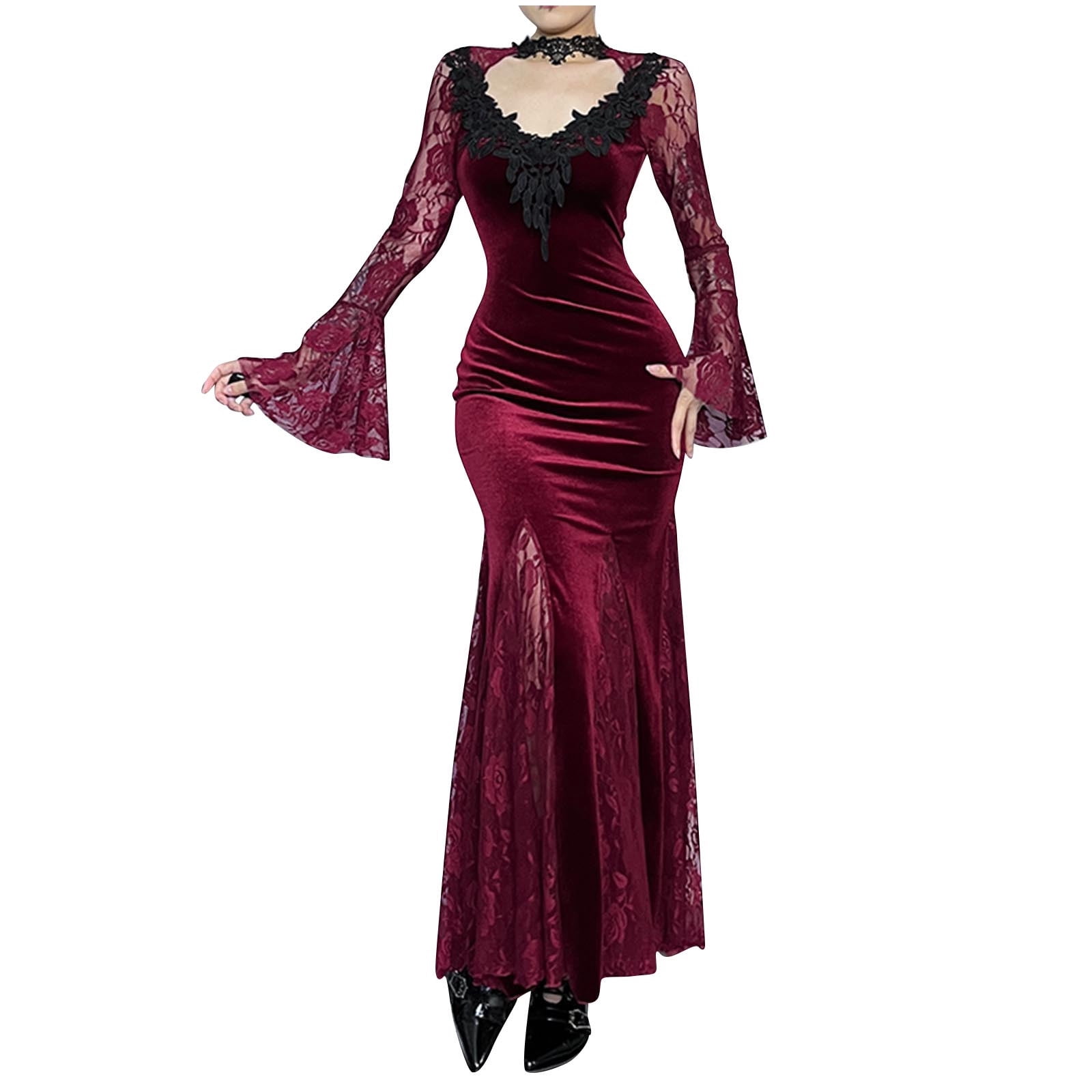 strapless open back dress Red Velvet Sequin Dress main image 0