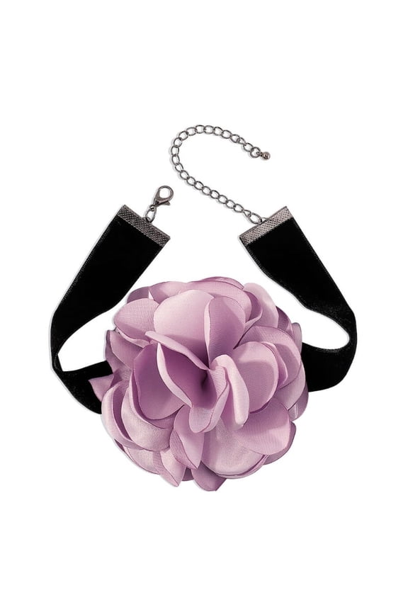 Gothic Velvet Fabric Flower Pendant Choker Necklace Women Cravicle Fashion Velvet Rose Flower Choker Chain Jewelry Gift