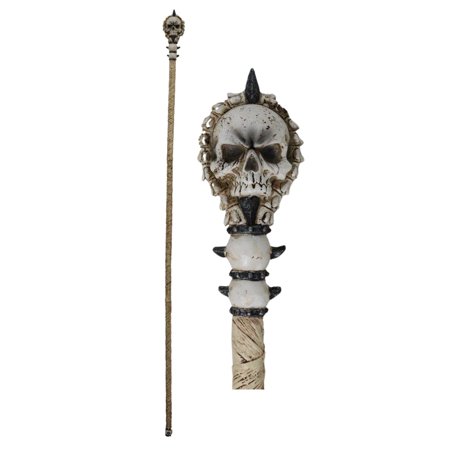 Gothic Vertebrae Bone Skull Decorative 67"L Prop Cosplay Staff Swagger Cane