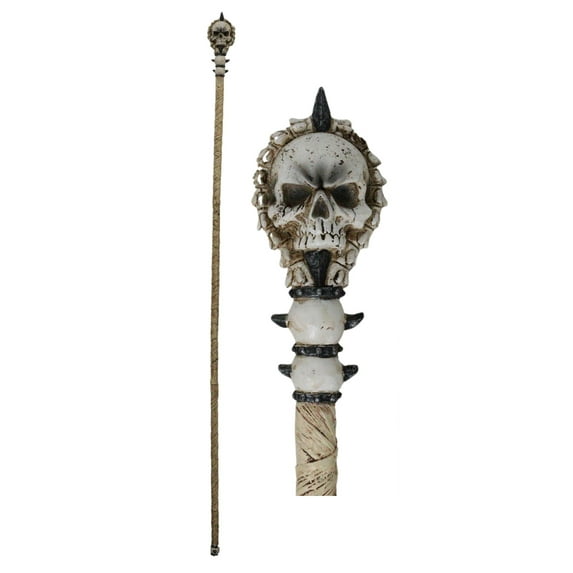 Gothic Vertebrae Bone Skull Decorative 67"L Prop Cosplay Staff Swagger Cane