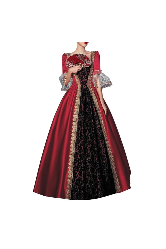 Gothic Victorian Dresses for Women Classic Court Costumes Queen Ball Gown Masquerade Dress
