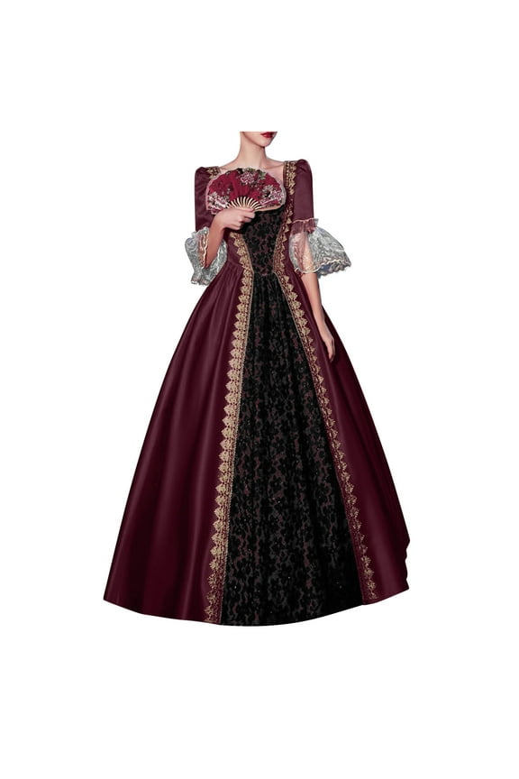 Gothic Victorian Dresses for Women Classic Court Costumes Queen Ball Gown Masquerade Dress
