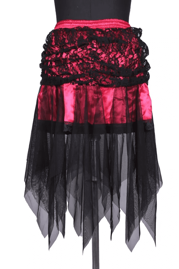 Gothic Victorian Renaissance Pirate Black Prom Night Halloween Short Net Skirt