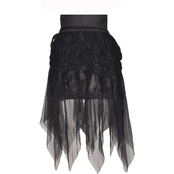 Gothic Victorian Renaissance Pirate Black Prom Night Halloween Short Net Skirt