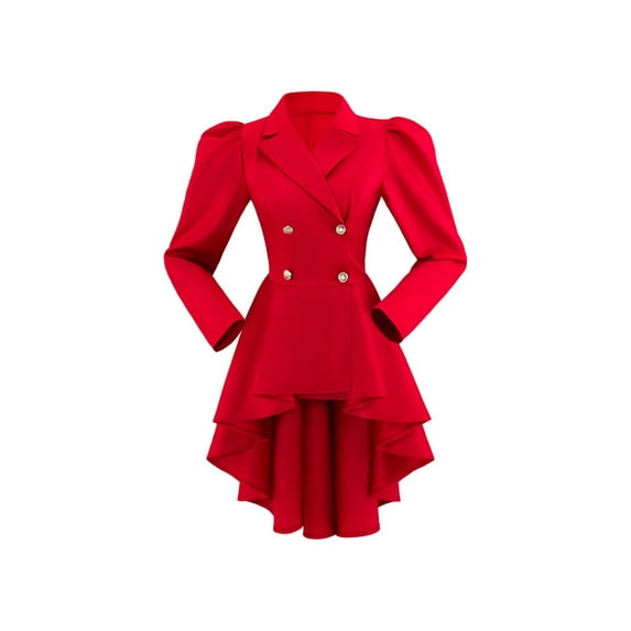Gothic Victorian Vintage Red Tailcoat Short Dress