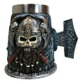 thumbnail image 1 of Gothic Viking Horned Warrior Danegeld Skull Tankard Mug 20oz With Hammer Handle, 1 of 9