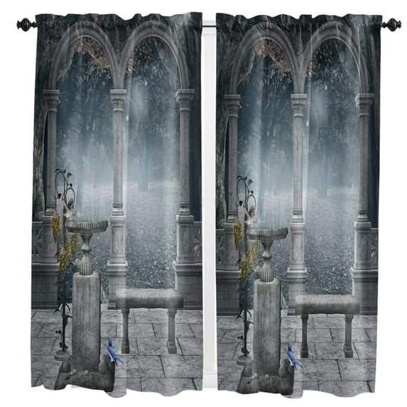 Gothic Vintage House rative Window Curtains for Living Room the Bedroom Home Interior Kids Room ration Drapes Curtains