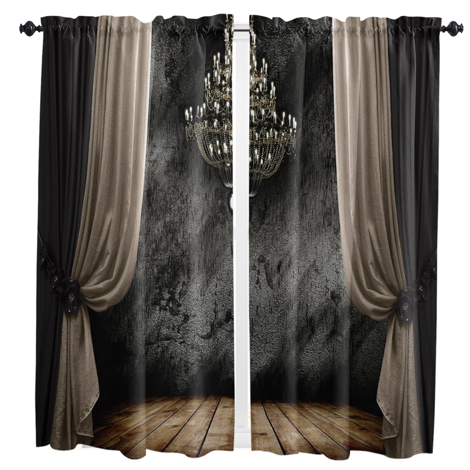 Gothic Vintage House rative Window Curtains for Living Room the Bedroom ...