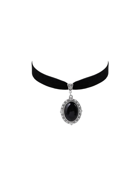 Gothic Vintage Victorian Choker Necklace, Black Choker, Goth Vintage Jewelry Gift For Women