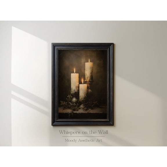 Gothic Wall Art Dark Academia Decor Victorian Candles Art Print Moody Art