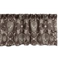 thumbnail image 1 of Gothic Window Valance, Retro Theme Traditional Ornamental Rococo Drawn Skull Sketches With Blossoms, Curtain Valance for Kitchen Bedroom with Rod Pocket, 54" X 18", Pale Grey Umber, by Ambesonne, 1 of 2