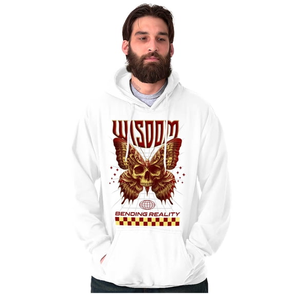 Gothic Wisdom Reality Skull Butterfly Hoodie Sweatshirt Women Men Brisco Brands S