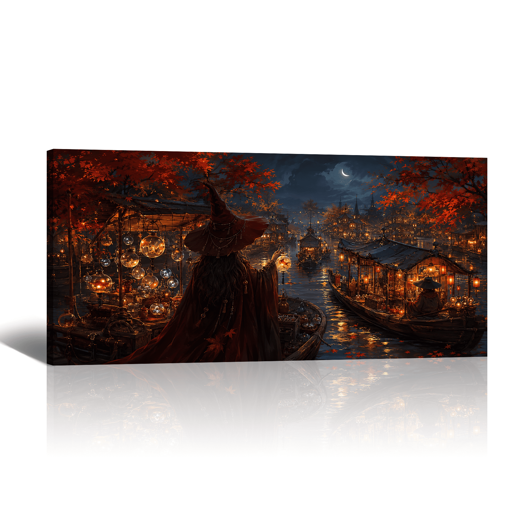 gothic-witch-canvas-wall-art-enchanted-magic-night-halloween-picture