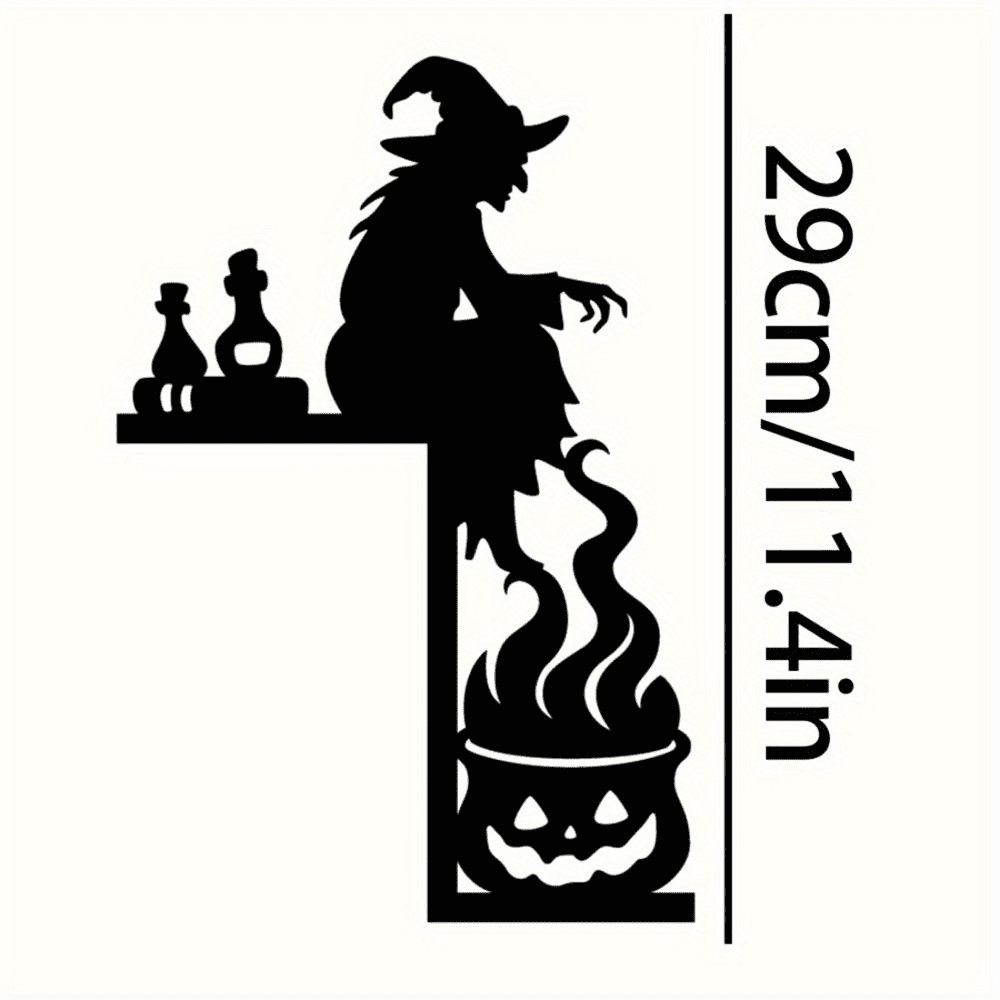 Gothic Witch Cauldron Iron Door Hanger Heavy Duty Wall Decor