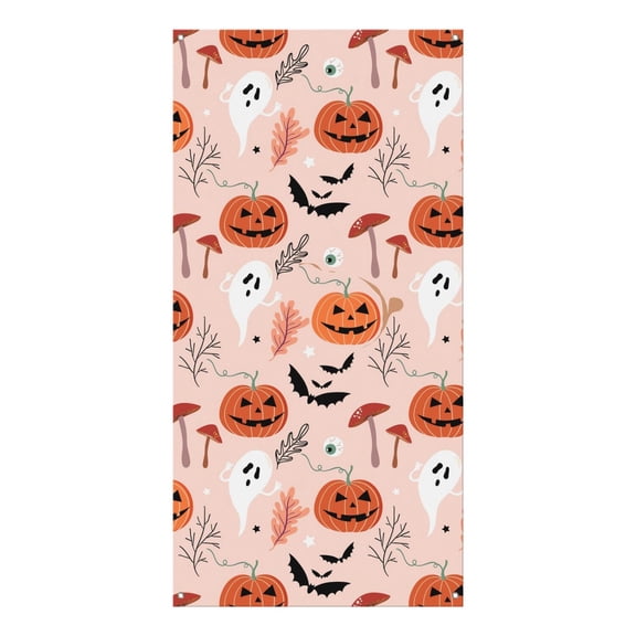 Gothic Witch Door Cover - Skull and Spider Web Design 70.8x35.4 Inch Halloween Door Banner for Indoor Outdoor