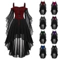thumbnail image 1 of Gothic Witch Dress For Women Off Shoulder Butterfly Sleeve Lace Halloween Dress Medieval Vampire Vintage Gothic Outfit, 1 of 6