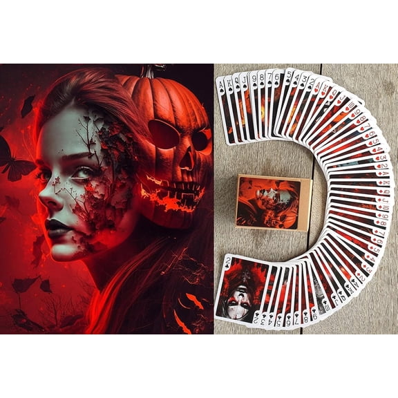 Gothic Witch Halloween Playing Cards - Amazing Dark Bloody Pagan Wicca Art