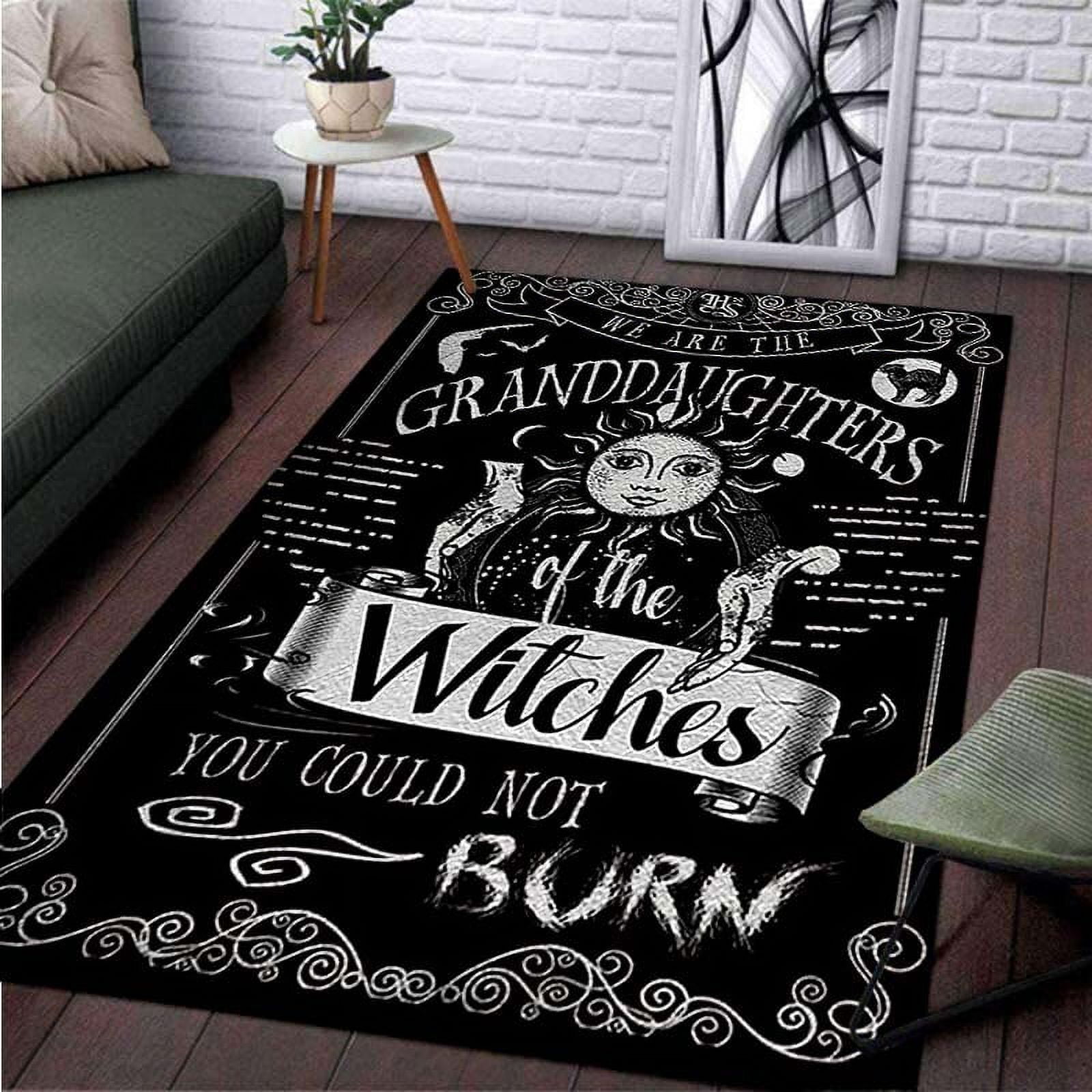 Gothic Witch Sacrifice Rugs Triple Moon Divination Living Room Carpet ...