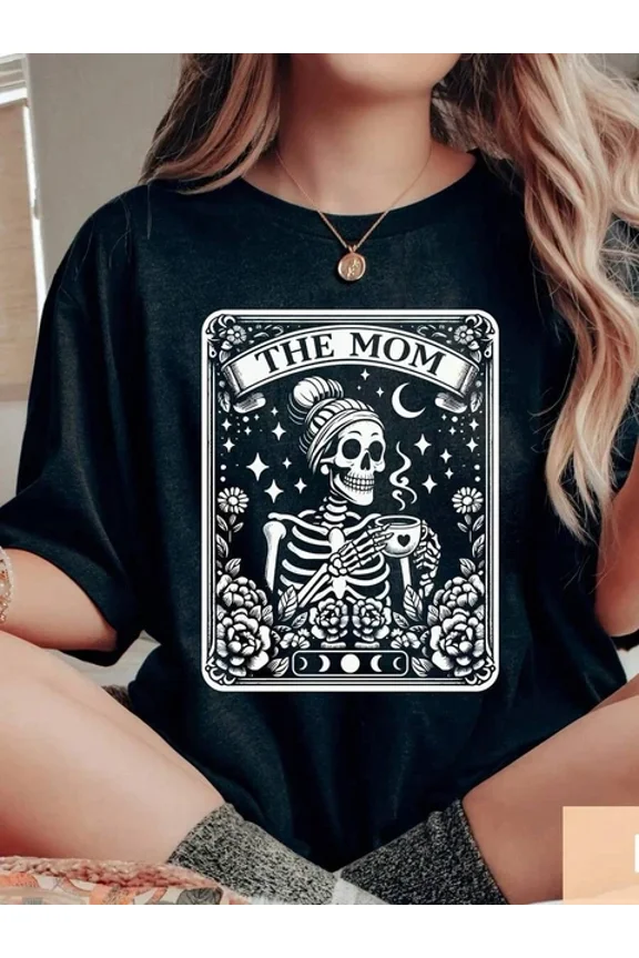 Gothic Witch Tarot Mom T-Shirt - Dark Tarot Card Design