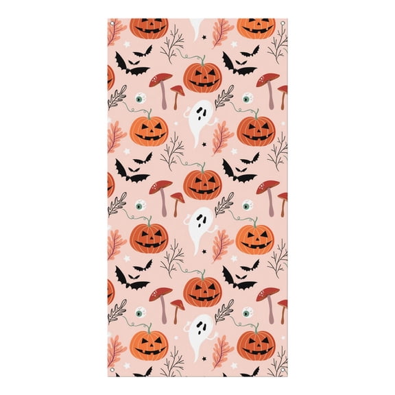 Gothic Witchcraft Door Banner - Skull and Bat Design 70.8x35.4 Inch Halloween Door Screen for Indoor Outdoor