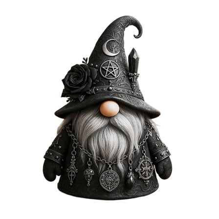 Gothic Witchy Gnome Figurine 5 inch Resin Wizard Gnomes Statue Decoration for Livingroom Party Home Shelf Mantels Fireplace Decor