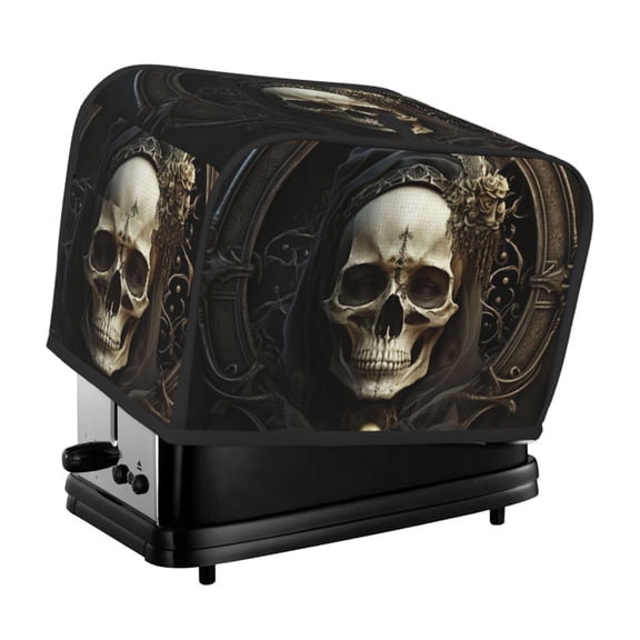 Gothic Witchy Skull Black 2 Slice Toaster Cover Bread Maker Dust Protective For Small Kitchen Appliance Covers