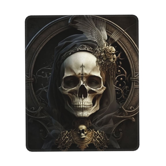 Gothic Witchy Skull Black Gaming Mouse Pad 7 x 8.6 in Rectangle Computer Mousepad Mat Non-Slip Rubber Base for Office Laptop PC