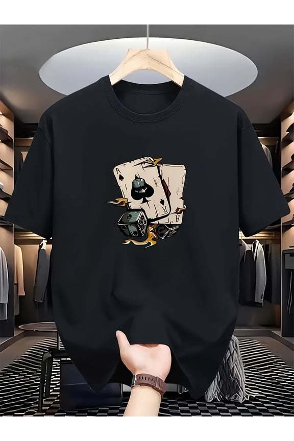 Streetwear Ace of Spades Dice Graphic Vintage Grunge Y2k Cotton Men's Women's Unisex T-Shirt