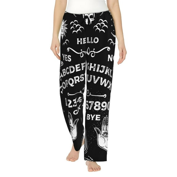 Gothic Women's Comfy Pajama Pants With Pockets,Soft Stretch Drawstring Lounge Pants, Soft Casual Wide Leg Pjs Sleep Bottoms Medium