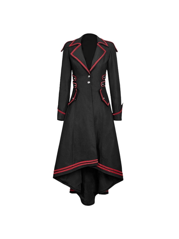 Gothic Women's Long Swallowtail Train Coat Outerwear Jacket