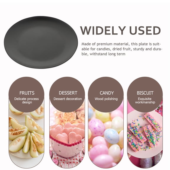 RENACLIPY Black 4-Piece Round Dinner Plate Set with Flat Bottom, Everyday Dishes for Family and Guests