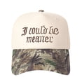 thumbnail image 1 of Gothic font I COULD BE A MEANER Letter Embroidered Color Block Trucker Hat Unisex Adjustable Cotton Breathable Fashion Cap for Travel Daily Wear, 1 of 11