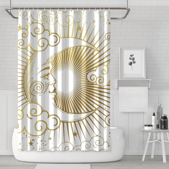 Gothic style Shower Curtain for Bathroom with Hooks and Weighted Hem, Star Trails Polyester Waterproof Bath Curtains Hotel Style - Machine Washable,72x72in