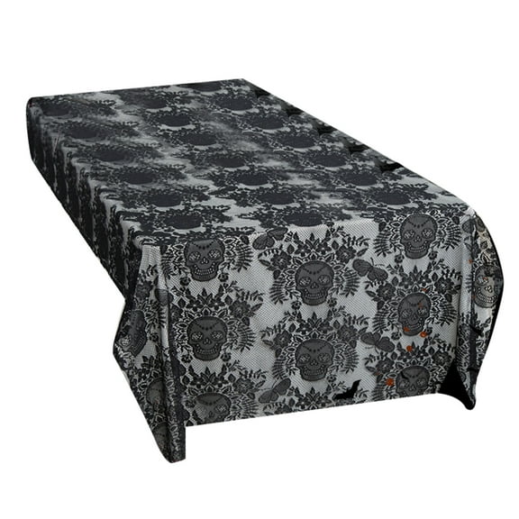 Gothics Styles Lace Table Cover Polyester Fabric Halloween Party Multipurpose Decoration Easy Maintenance