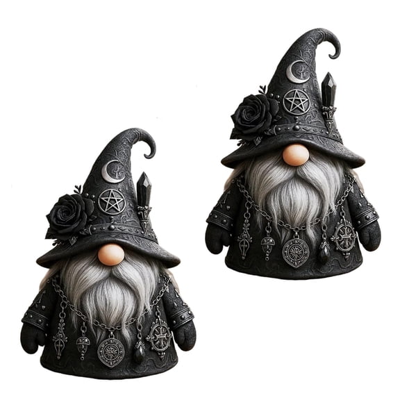 Gothics Wizard Gnomes Figurines Sculptures Resin Gnomes Statues Decorative Ornament Collectibles for Women Men